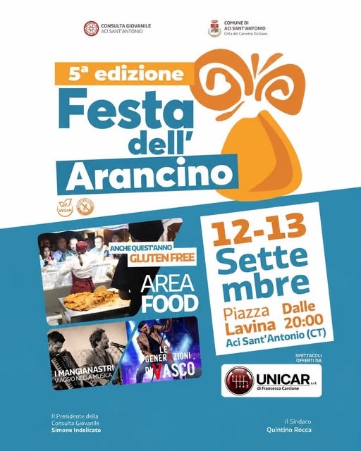 Locandina della festa dell'arancino a Aci Sant'Antonio
