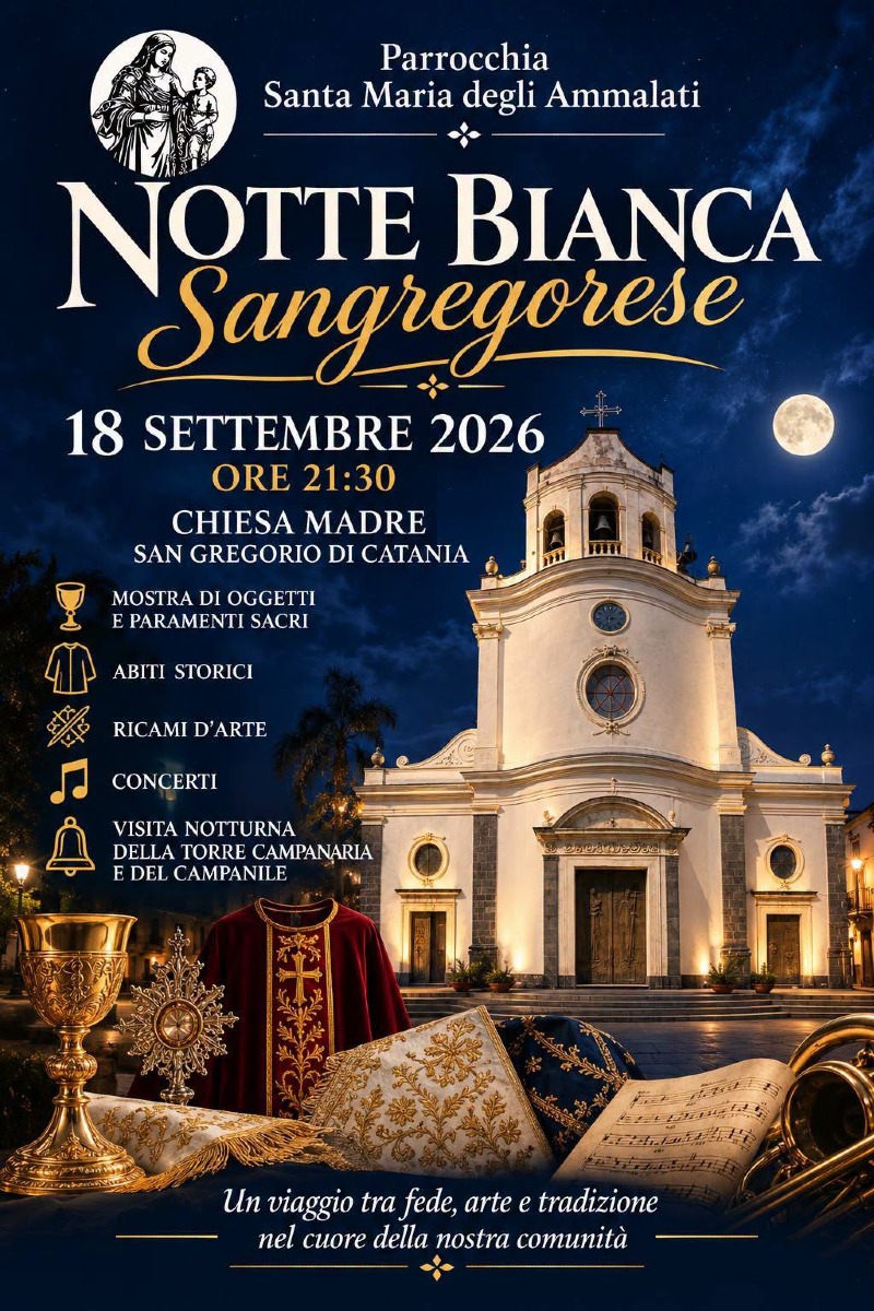 Locandina della Notte Bianca a San Gregorio di Catania 2026