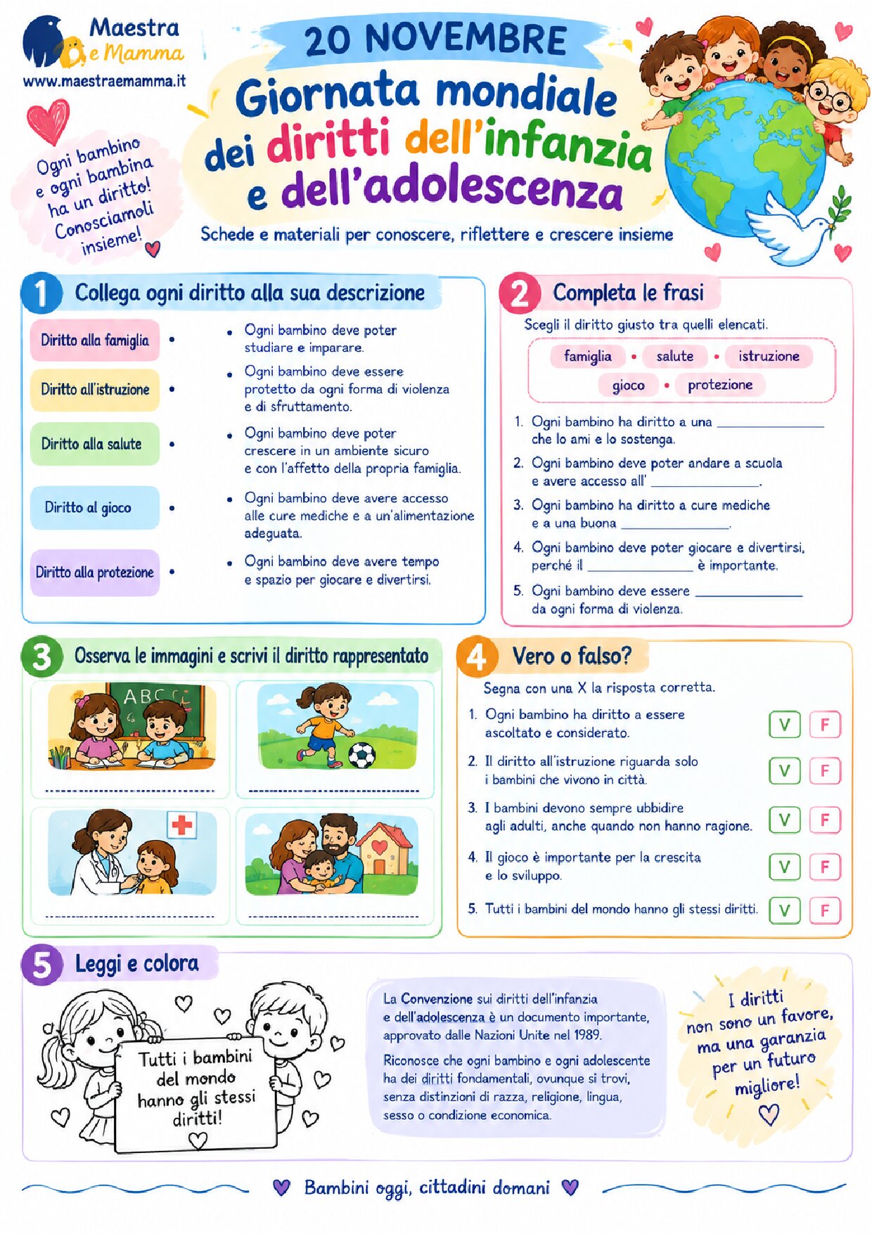 20 novembre: scheda sui diritti dell’infanzia e dell’adolescenza