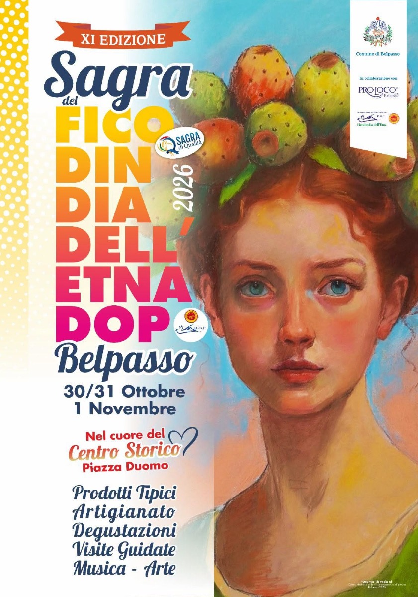 Locandina Sagra del Ficodindia dell'Etna Dop 2026 a Belpasso