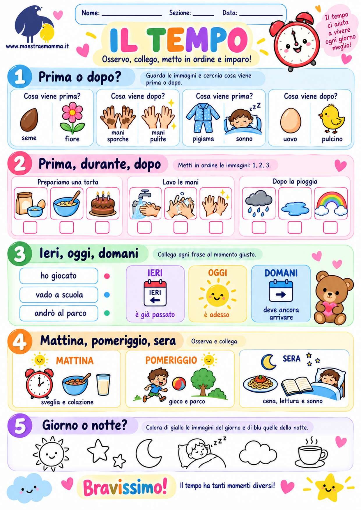 Il tempo: scheda didattica per la scuola dell’infanzia