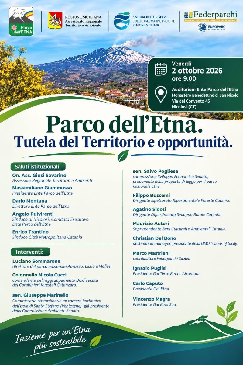Programma dell'incontro del Parco dell'Etna