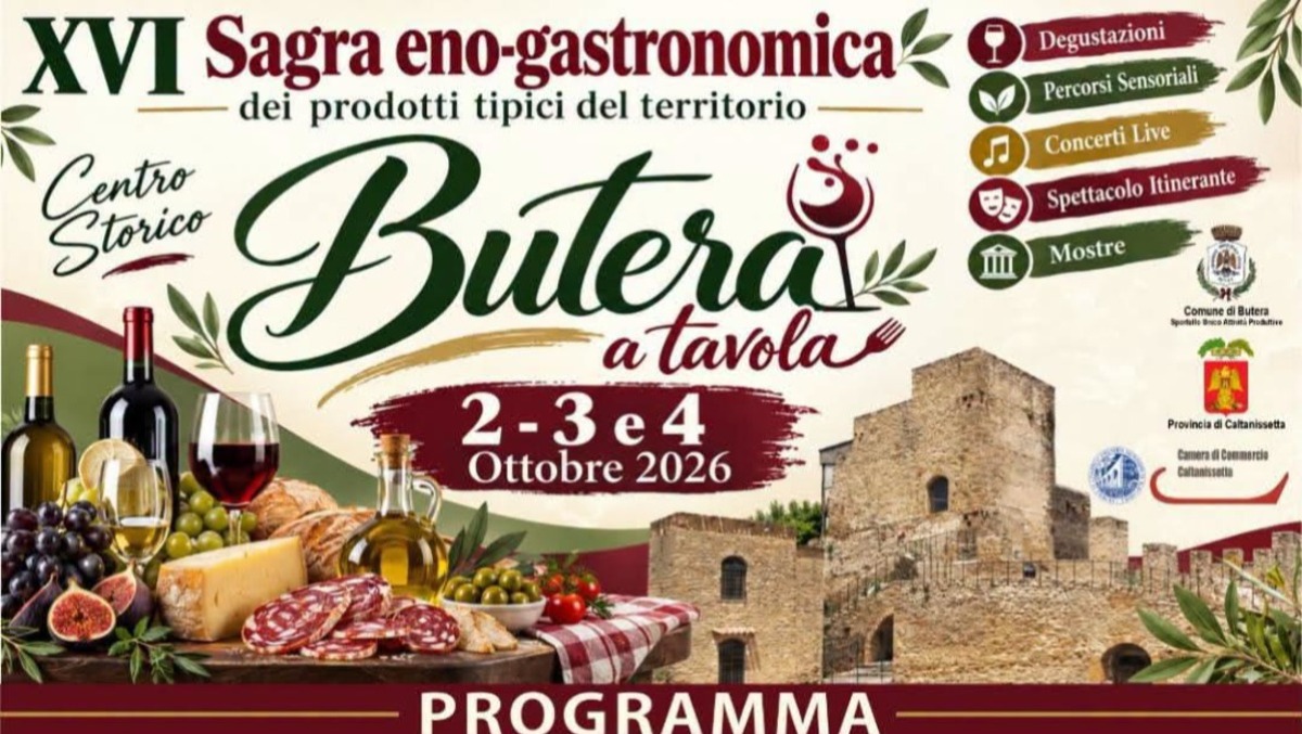 Butera a tavola: il centro storico ospita la XVI Sagra Enogastronomica (2-4 ottobre 2026) - 