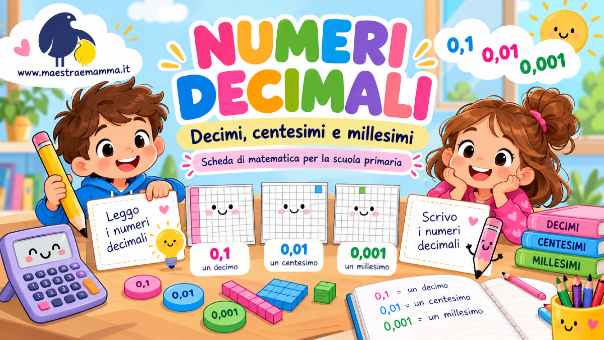 Numeri decimali: decimi, centesimi e millesimi – scheda didattica - 