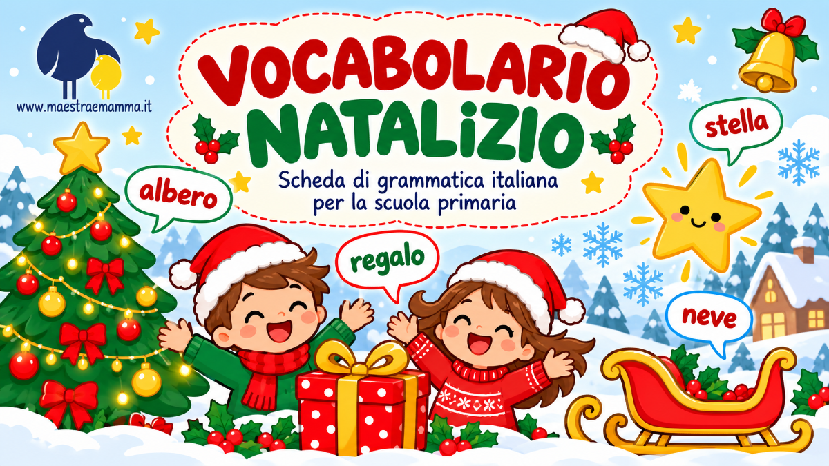 Vocabolario natalizio: scheda di grammatica italiana per la primaria - 
