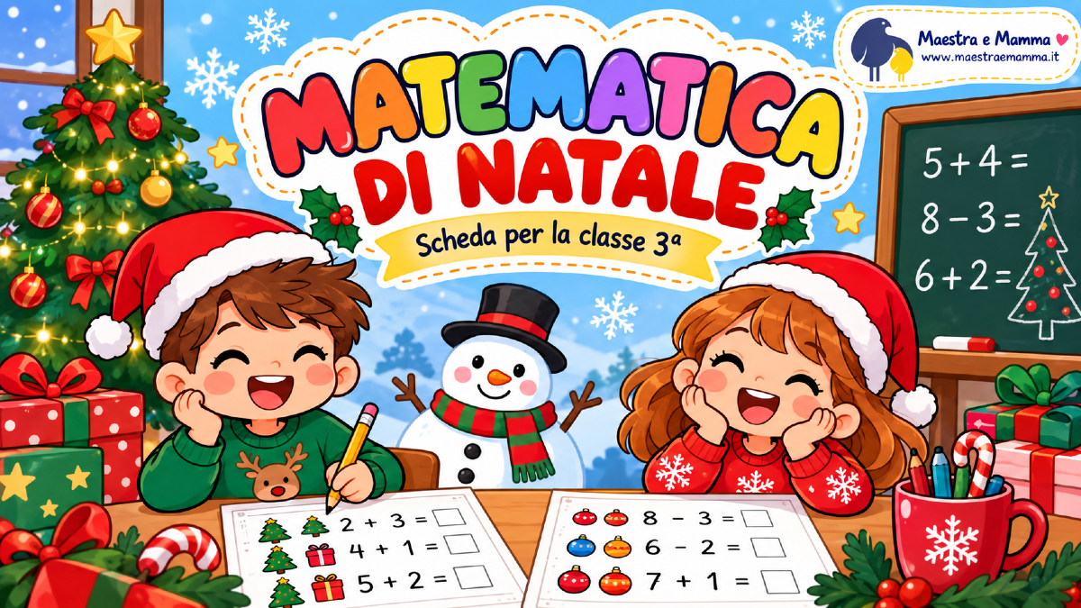Matematica di Natale: scheda per la classe terza primaria - 
