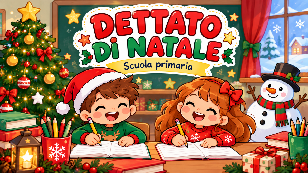 Dettato di Natale per la scuola primaria: scheda da stampare