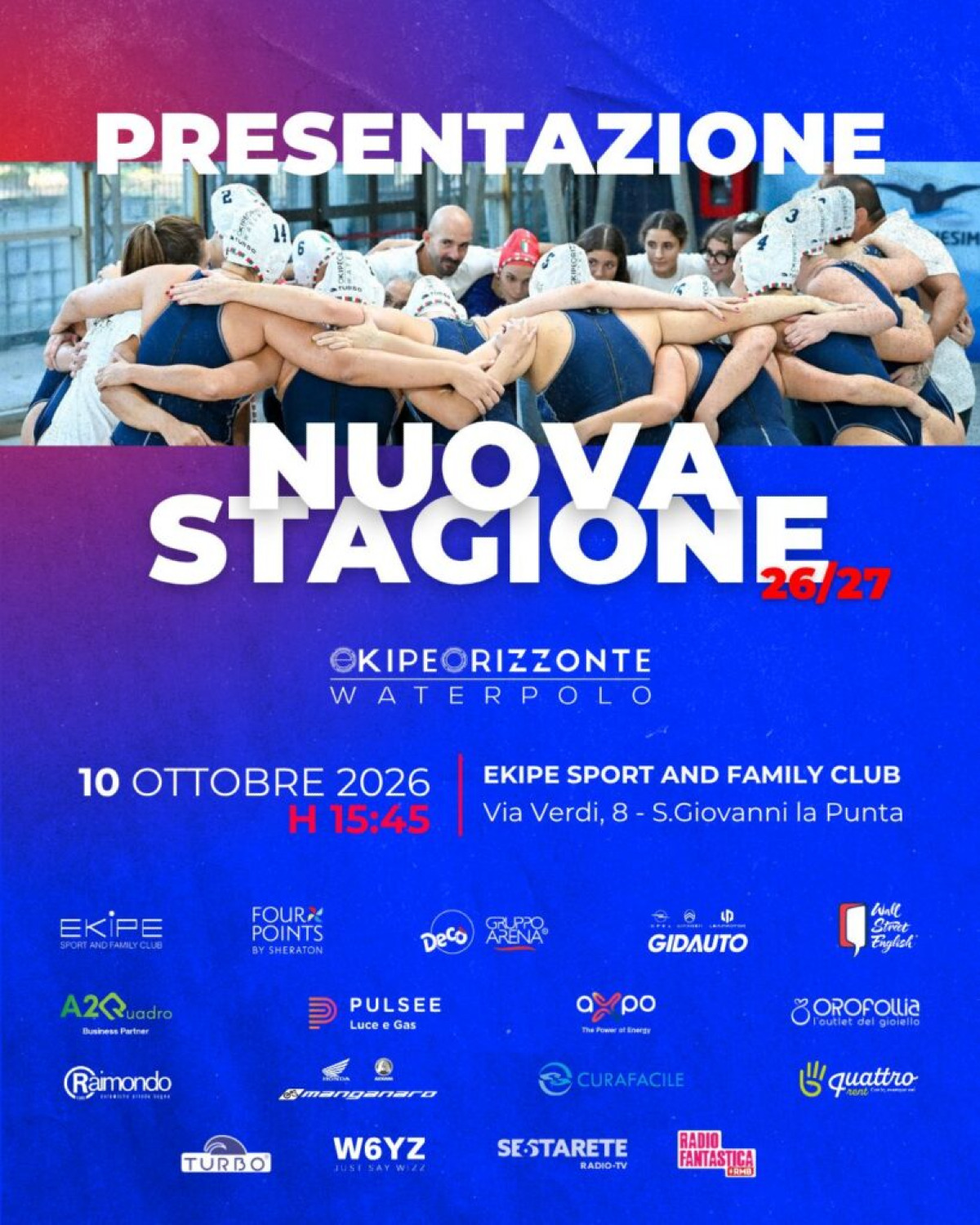 Ekipe Orizzonte: dopo il 21-7 al Sori, la presentazione ufficiale della stagione 2026/27 - 