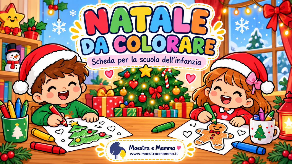 Scheda di Natale da colorare per la scuola dell’infanzia - 