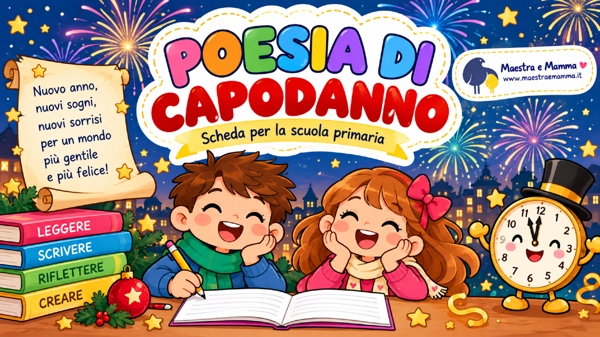 Poesia di Capodanno per la scuola primaria: scheda da stampare - 