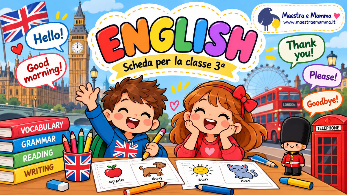 Scheda di inglese per la classe terza primaria: esercizi da stampare