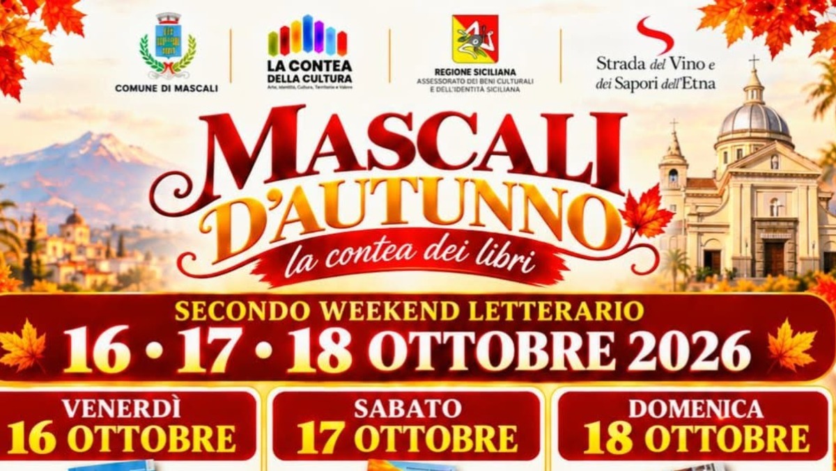 Mascali d'Autunno 2026: Piazza Dante si trasforma in 'La Contea dei Libri' dal 16 al 18 ottobre - 