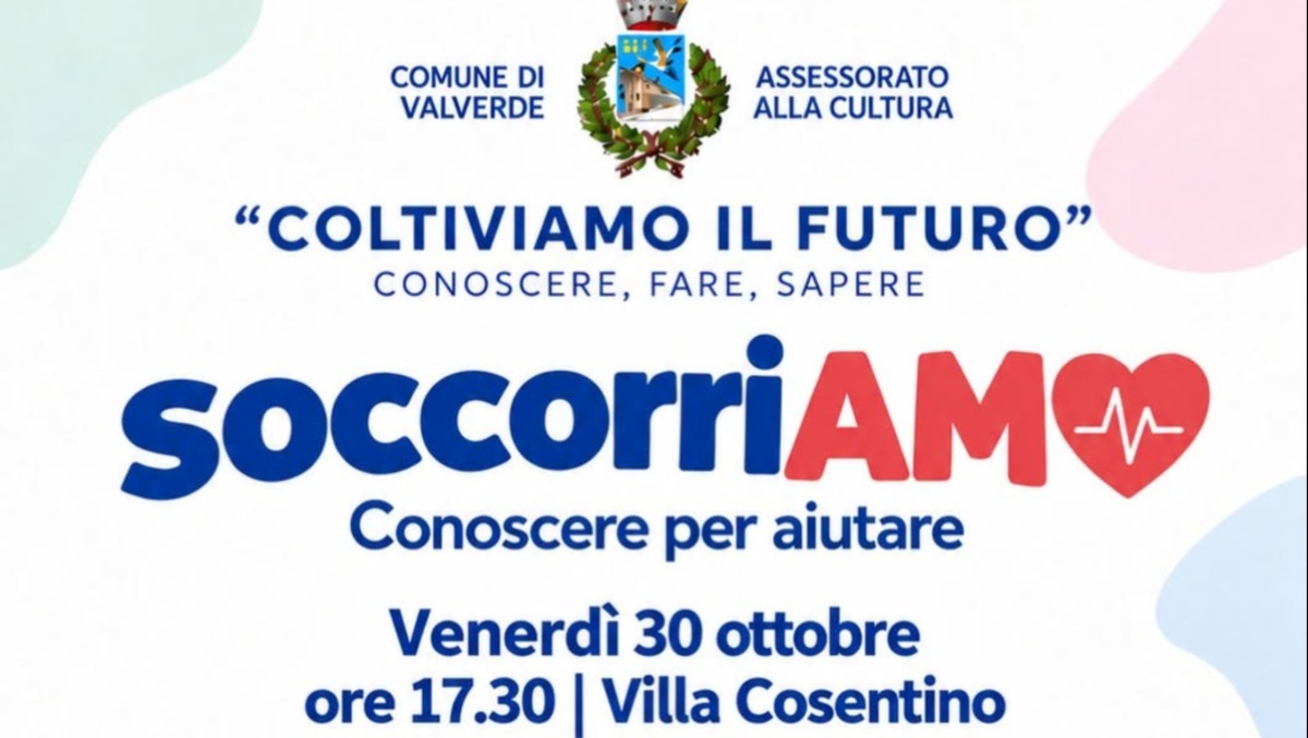 Valverde rilancia 'Coltiviamo il futuro': primo laboratorio di primo soccorso il 23 ottobre a Villa Cosentino - 
