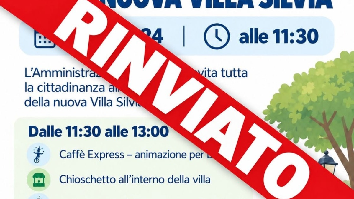 Valverde: rinviata l'inaugurazione di Villa Silvia per blocco dei trasporti - 