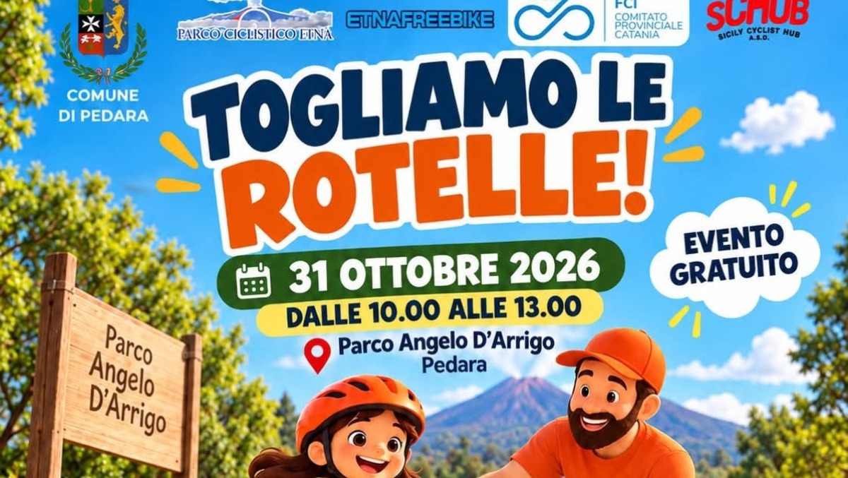 Pedara, 'Togliamo le rotelle': laboratorio gratuito per bambini al Parco Angelo D’Arrigo (31/10/2026) - 