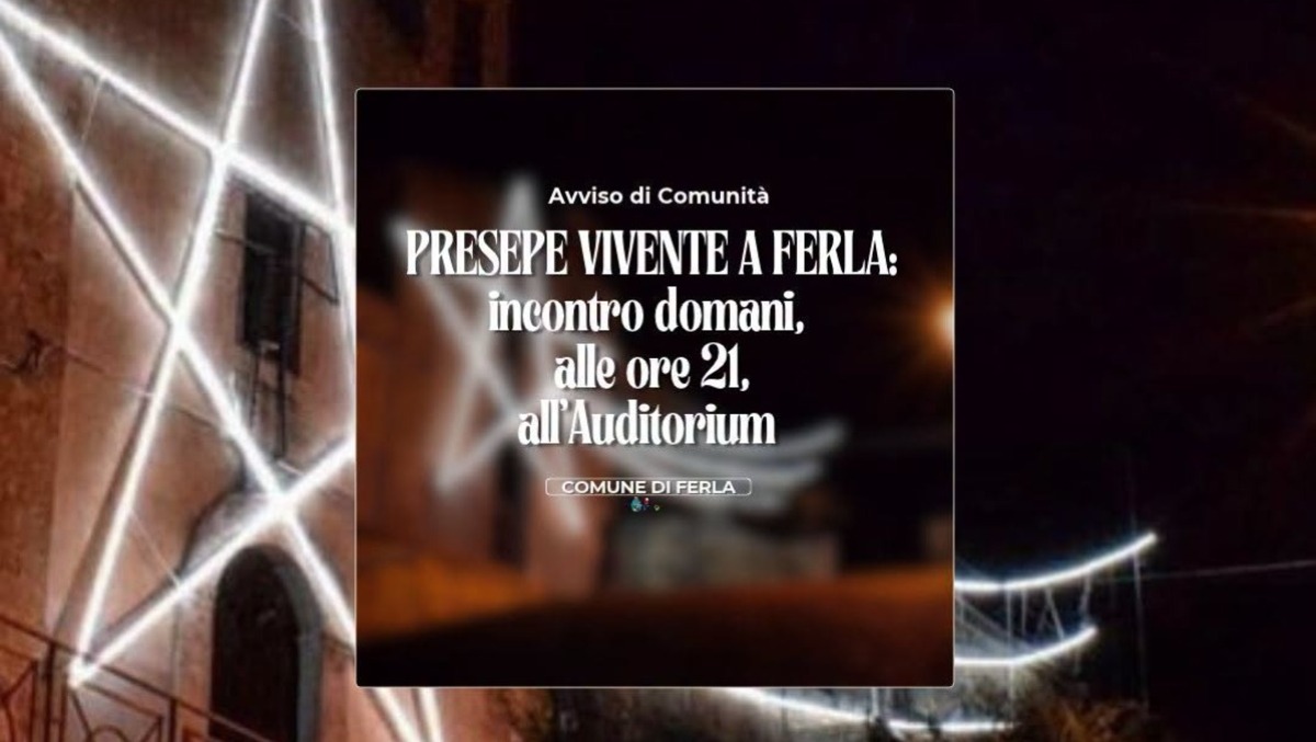 Ferla convoca la comunità per il Presepe Vivente: incontro organizzativo il 30 ottobre - 