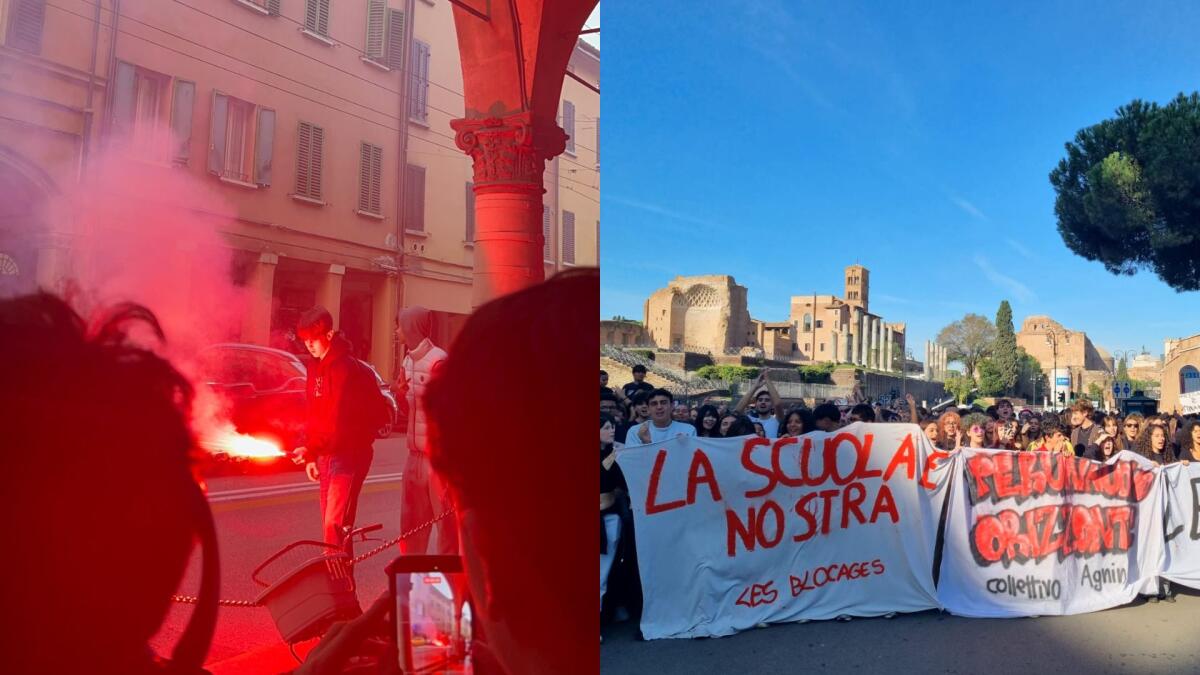 Studenti bloccano Roma e Bologna: cortei in centro, bus deviati e presidi davanti alle scuole - 