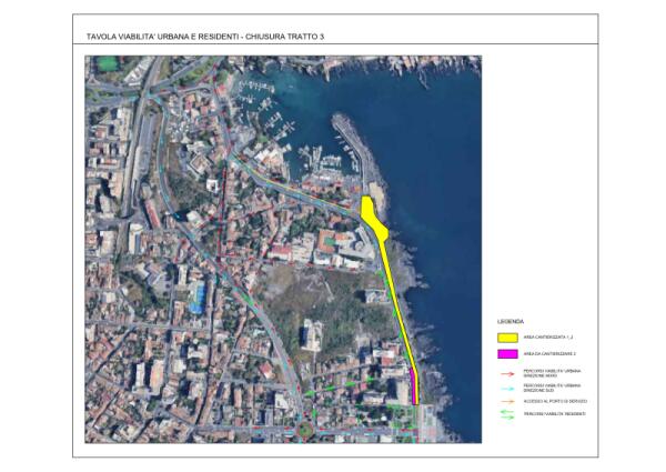 Catania: dal 5 ottobre nuova viabilità sul Lungomare per l’avanzamento del cantiere del Borgo di Ognina