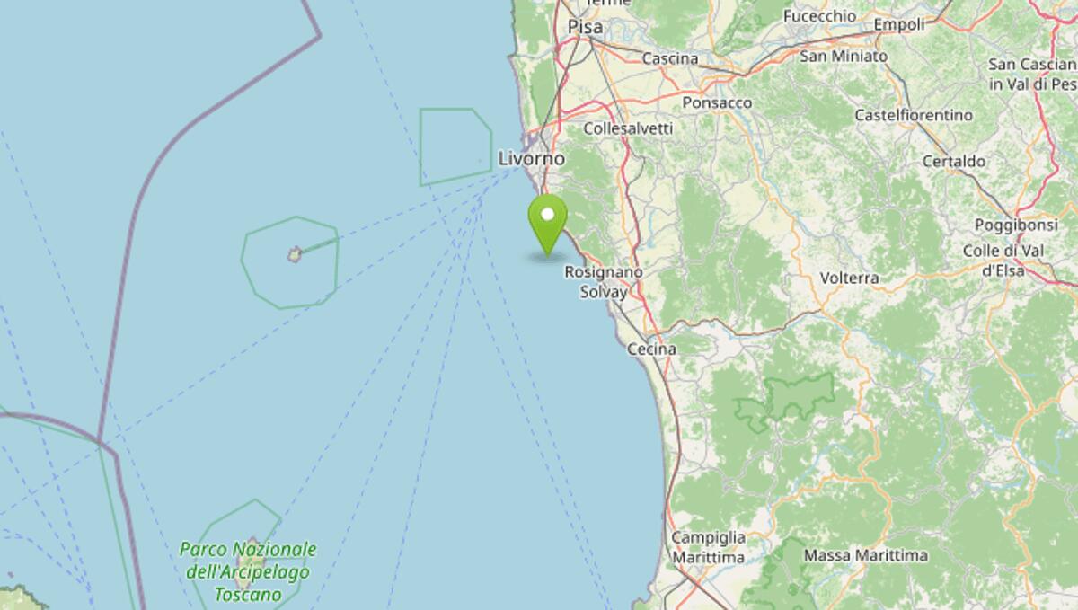 Terremoto oggi a Livorno, scossa di magnitudo 3.3 con epicentro sulla costa: avvertita dalla popolazione - 