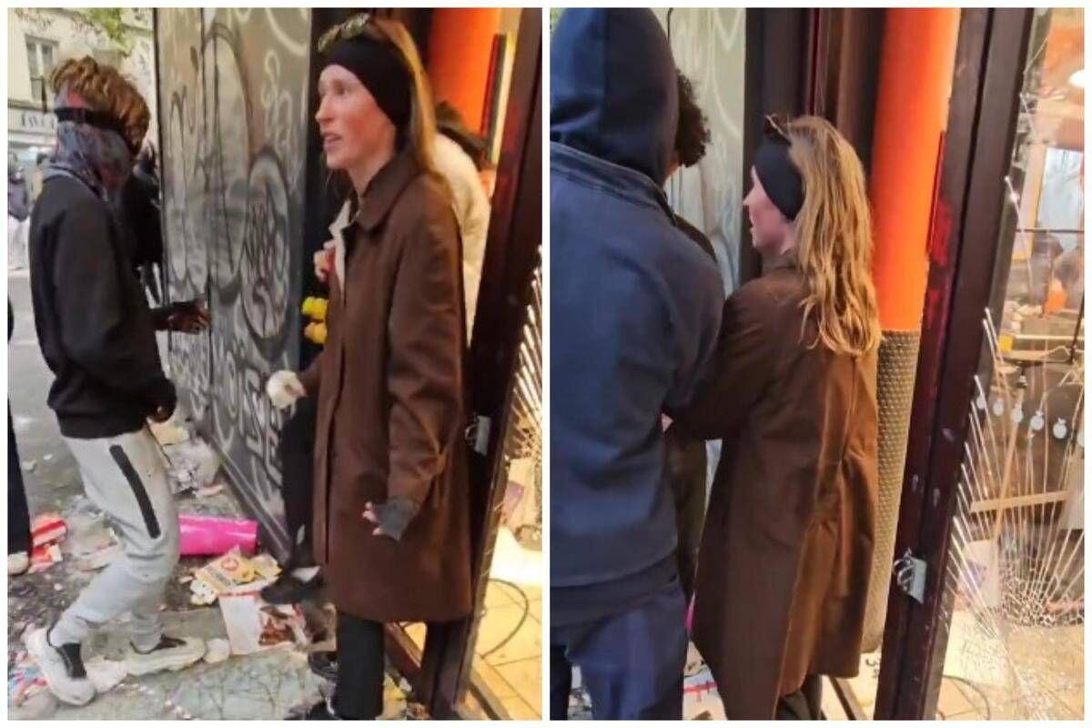 Parigi, donna prova a fermare i saccheggiatori: "Perché lo fate?" - Video - 