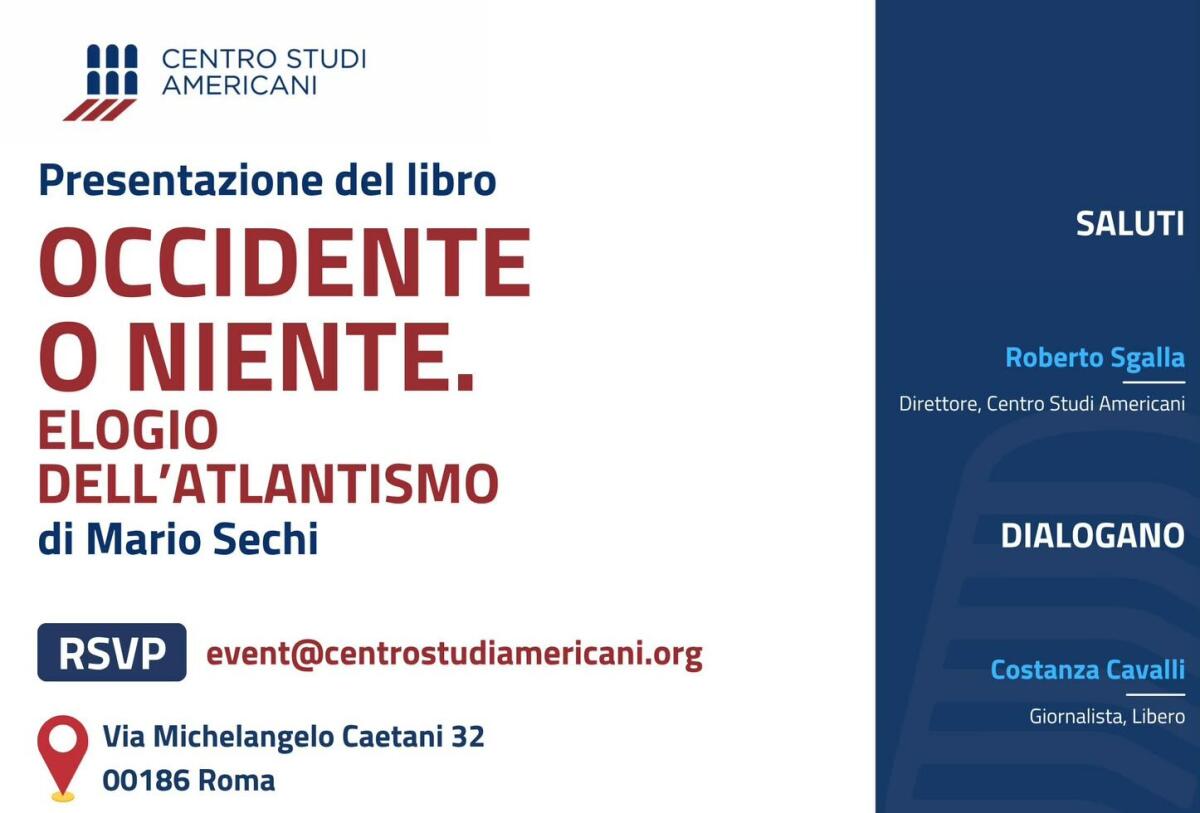 A Roma la presentazione di 'Occidente o niente' di Mario Sechi - 