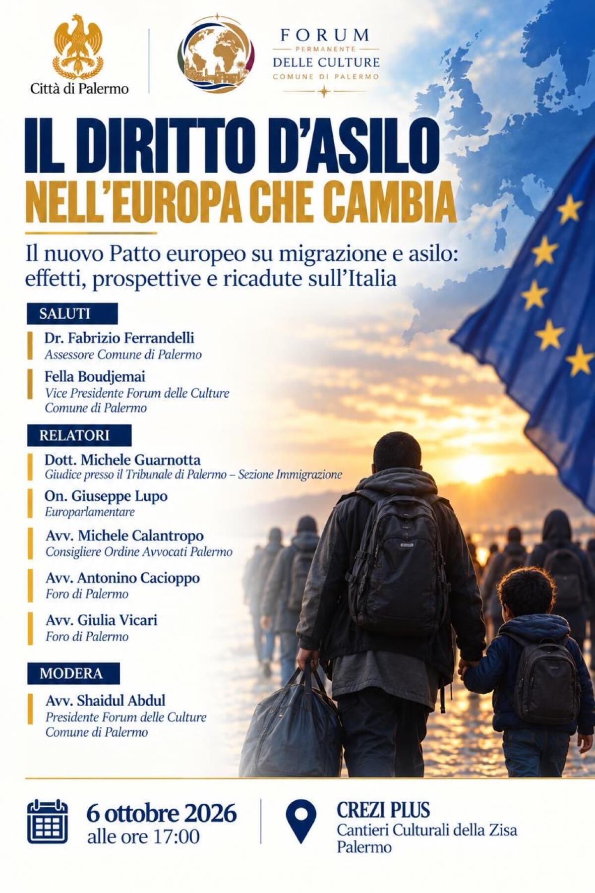 Diritto d’asilo in Europa: oggi a Palermo confronto tra istituzioni, giuristi e operatori - 