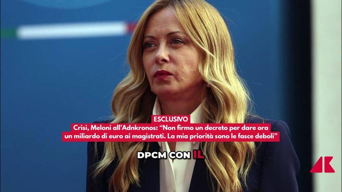 Meloni: "Non firmo Dpcm con aumento degli stipendi ai magistrati" - Video - 