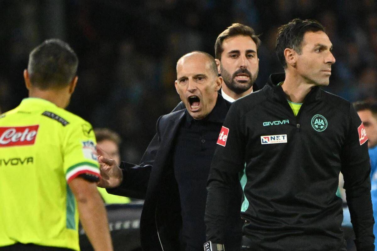 Stangata per Allegri, due giornate di squalifica e multa. Il Napoli fa ricorso - 