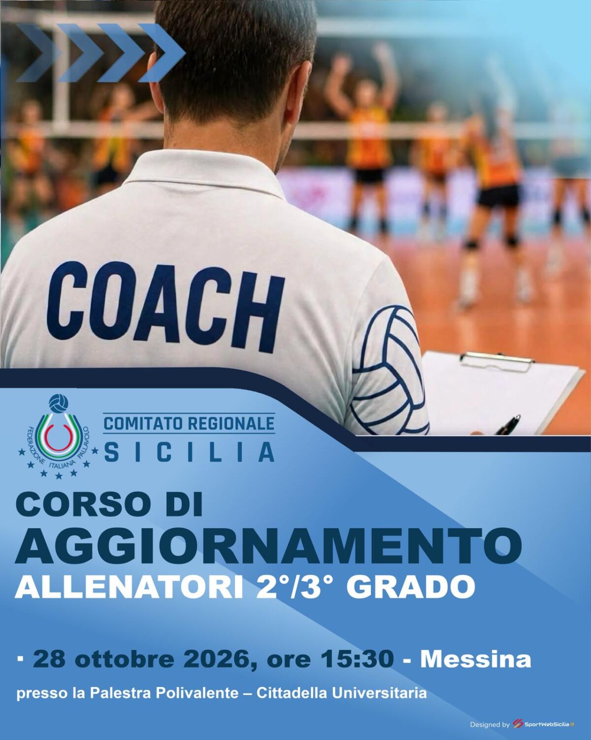 FIPAV Sicilia indìce corso di aggiornamento per allenatori a Messina il 28 ottobre - 
