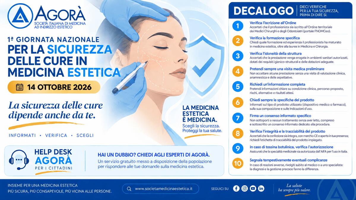 Giornata sicurezza cure in medicina estetica, Cavallini (Agorà): "E' atto medico" - 