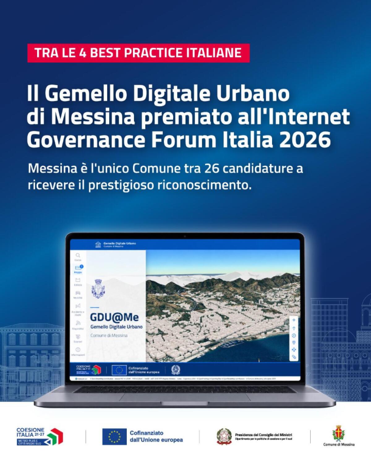 Il Gemello Digitale Urbano di Messina premiato all’IGF Italia 2026: il Comune tra le quattro best practice nazionali - 
