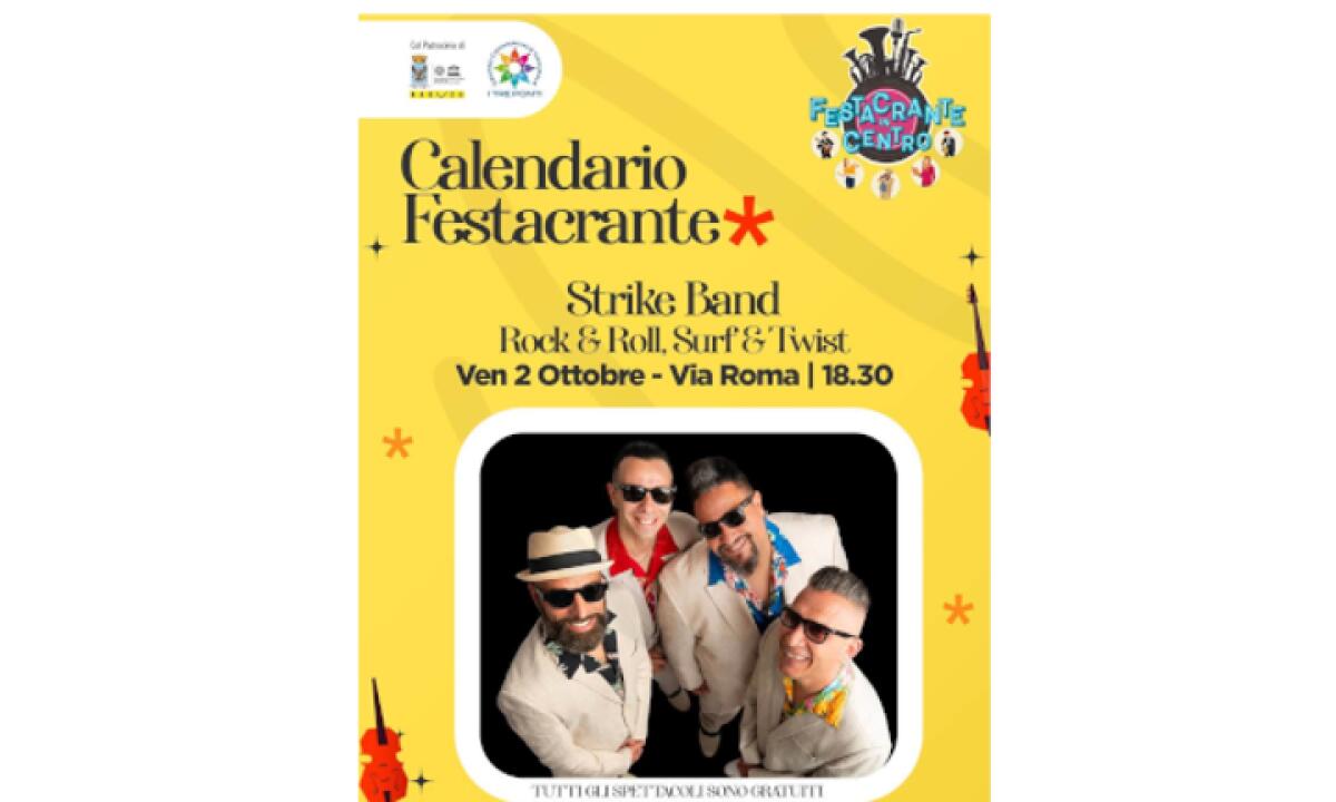 Festacrante in Centro: gran finale con due concerti gratuiti a Ragusa (2-3 ottobre) - 