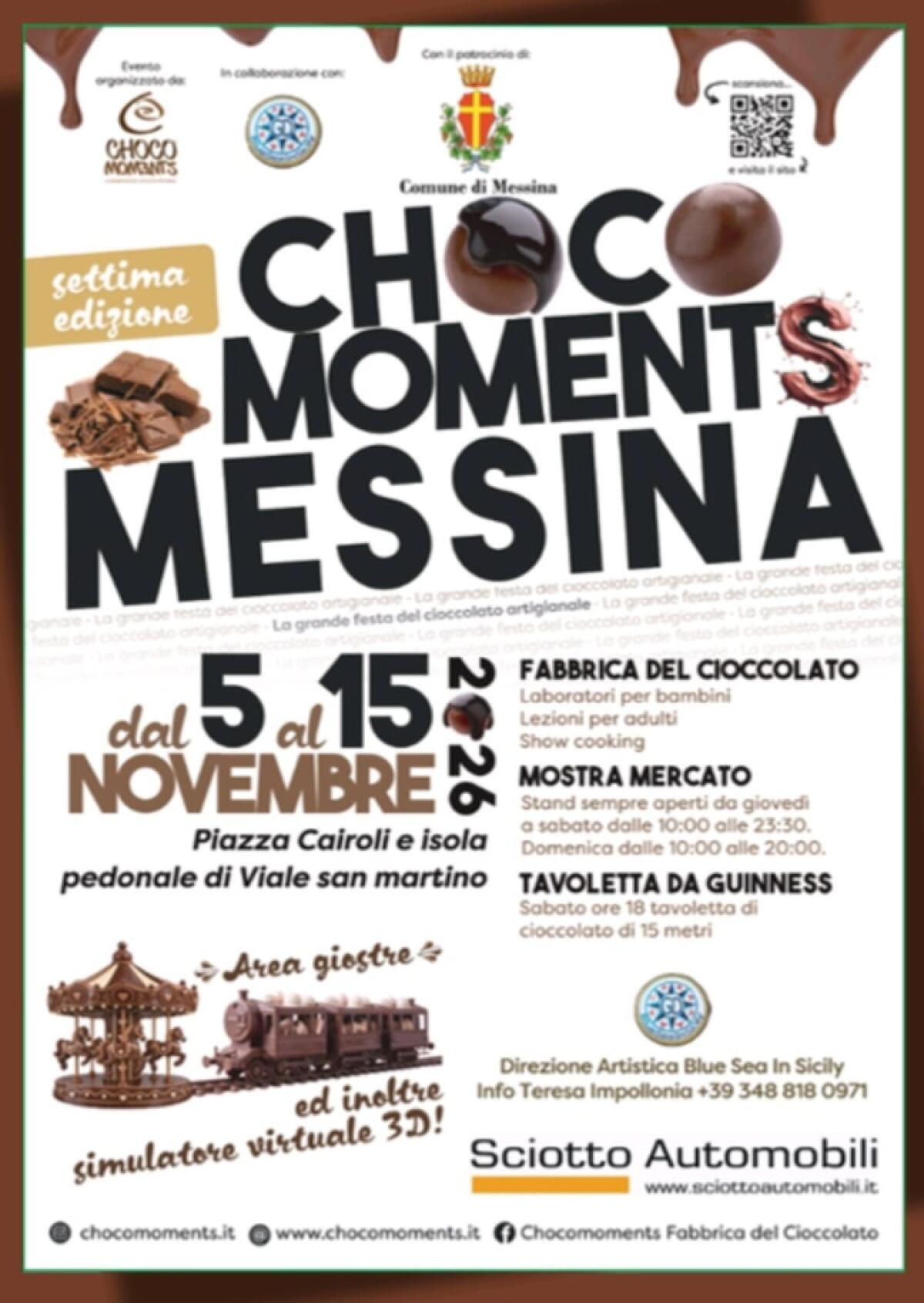Chocomoments Messina 2026: dal 5 al 15 novembre il centro cittadino diventa capitale del cioccolato artigianale - 