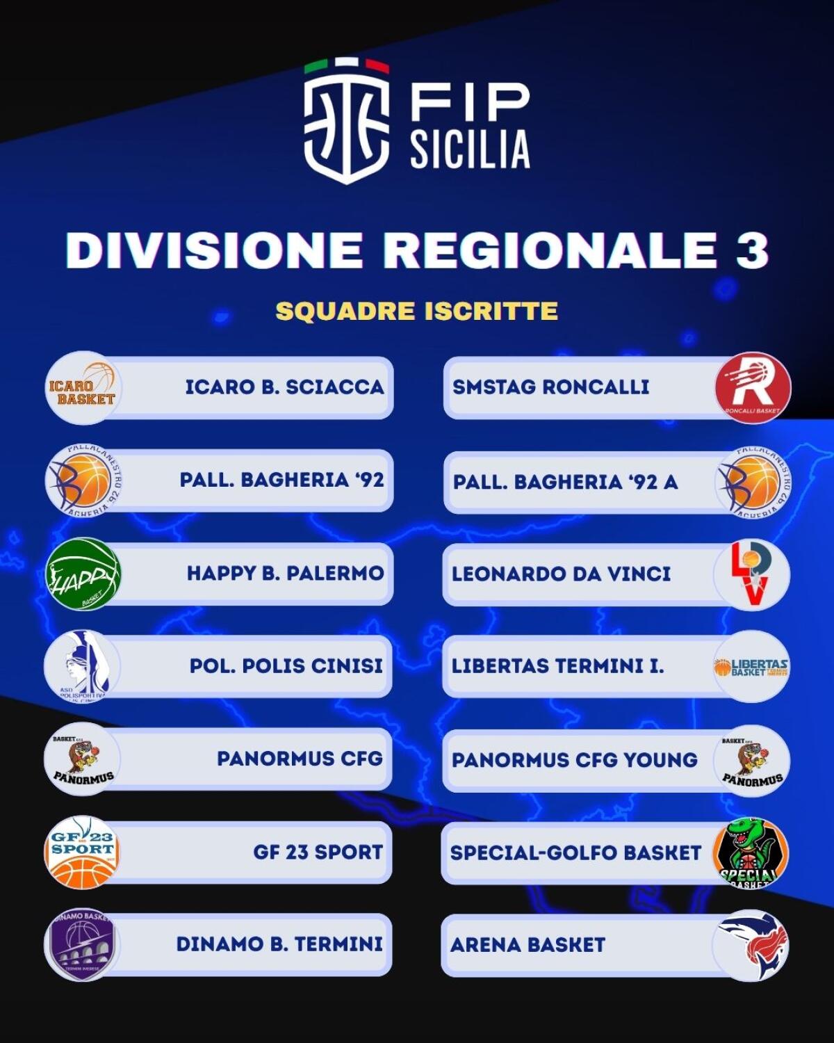 DR3 Sicilia: 14 squadre iscritte al campionato, 12 provengono dalla provincia di Palermo - 