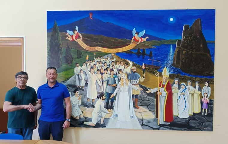 Catania: donato al Secondo Municipio il dipinto su Sant'Agata per il Nono Centenario - 