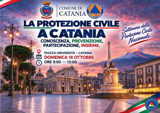 Protezione civile a Catania: presentazione dell'evento in programma in piazza Università - 