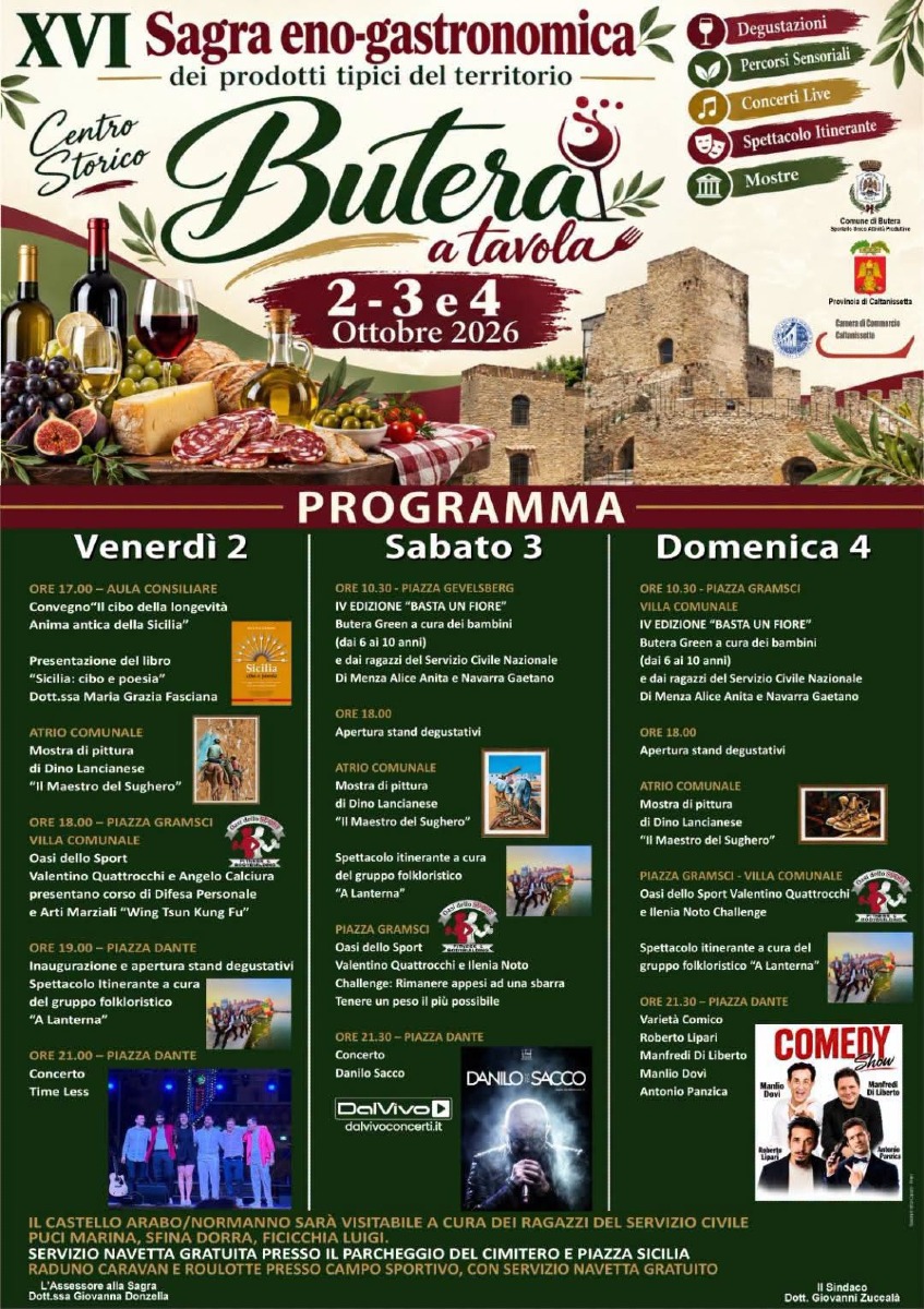 Programma completo d Butera a tavola 2026