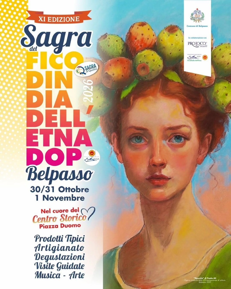 Locandina Sagra del Ficodindia dell'Etna Dop 2026 a Belpasso