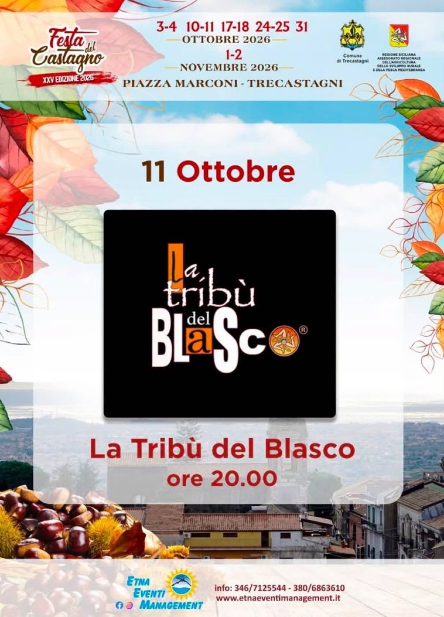 Locandina del concerto de La Tribù del Blasco a Trecastagni