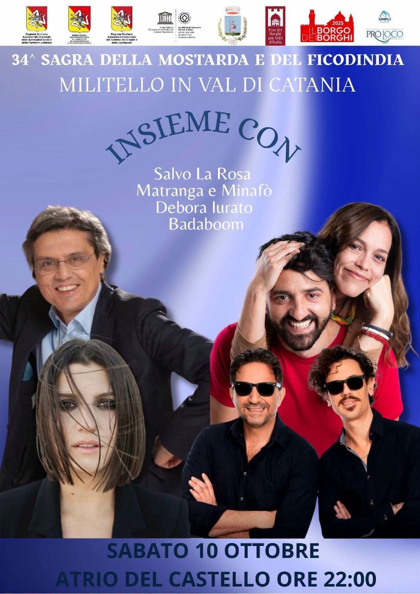 Locandina evento "Insieme con" a Militello in Val di Catania