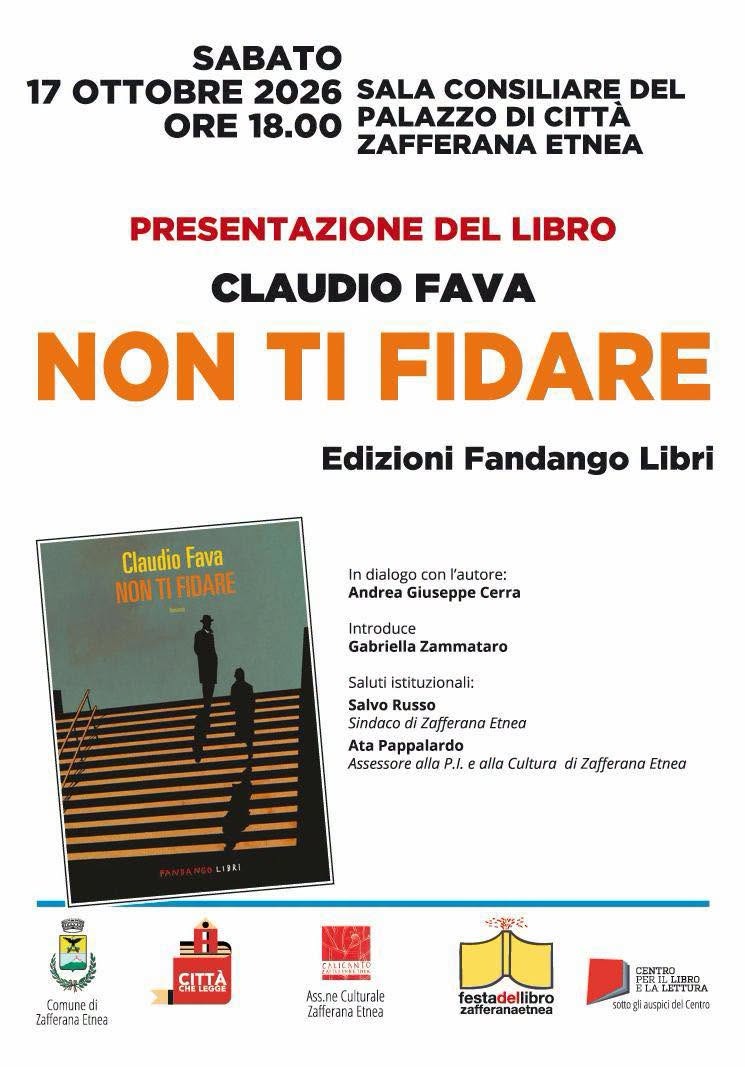 Locandina presentazione libro di Claudio Fava