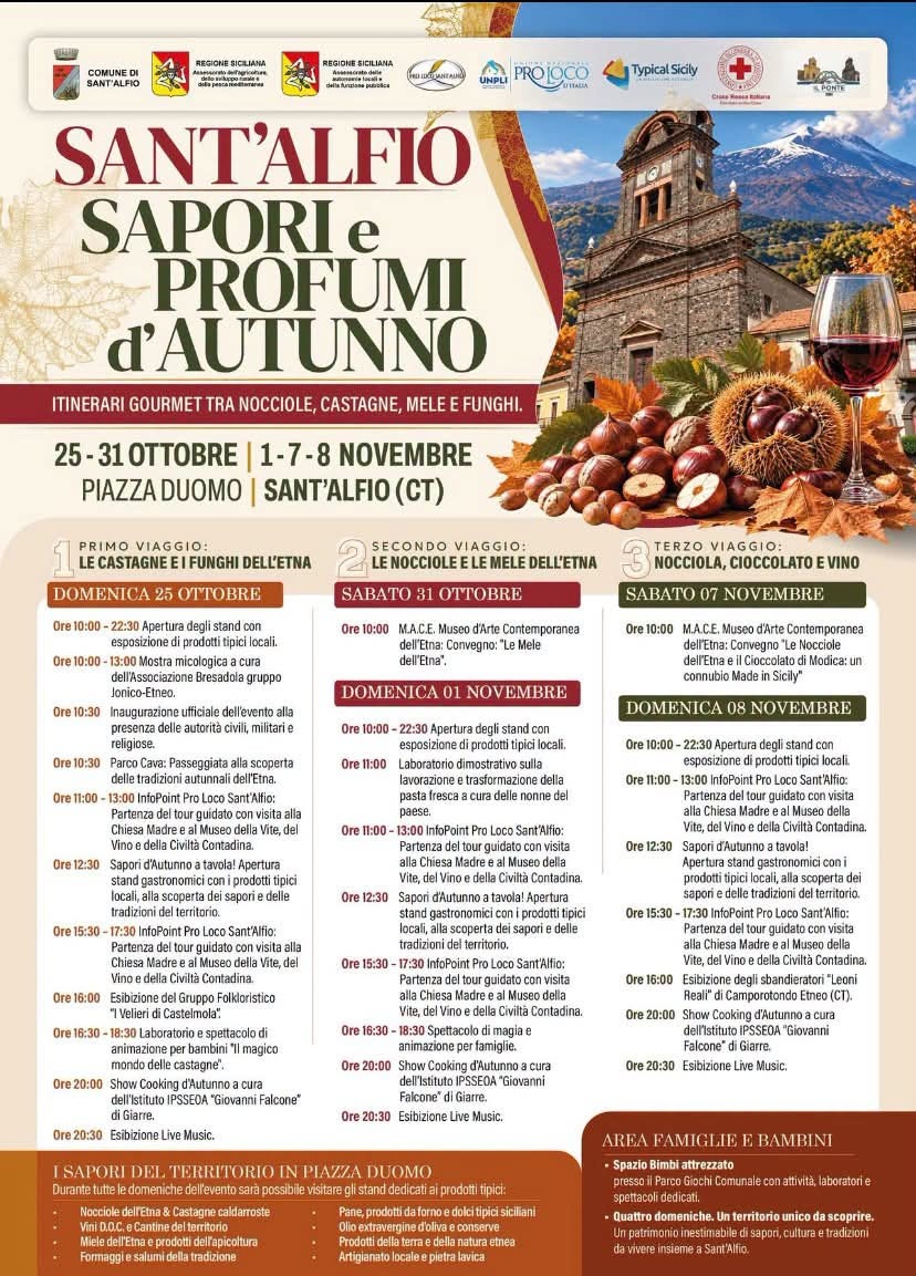 Programma completo di Sapori e profumi d'autunno a Sant'Alfio 2026